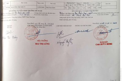 Danh sách trúng tuyển vào lớp 10 Trường THPT Trần Văn Lan năm học 2023-2024