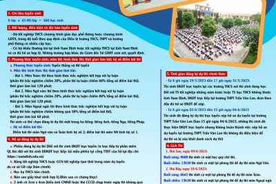 Thông tin tuyển sinh vào 10 của trường THPT Trần Văn Lan